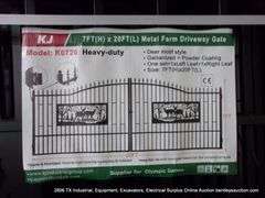 KJ ALL-METAL 20' X 7' BLACK POWDER COATED FARM DRIVEWAY GATES - DEER MOTIF