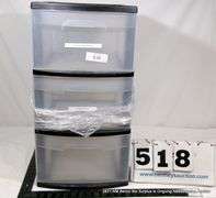 PLASTIC BIN SHELF, 3 DRAWER