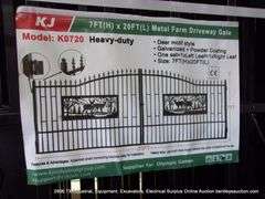 KJ ALL METAL K0720 HEAVY DUTY BLACK POWDER COATED METAL FARM DECORATIVE GATE- DEER MOTIF, 7' X 20'