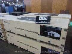 KJ ALL METAL K2223 23' X 22' DOUBLE GARAGE METAL SHED - WHITE