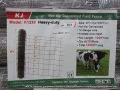 KJ ALL-METAL K1230 HOT DIPPED GALVANIZED LIVESTOCK FIELD FENCE - (10 ROLLS X MONEY)