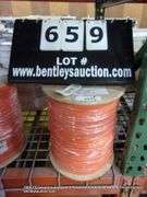 WOODEN SPOOL 12AWG COPPER TRACER WIRE - COPPER CLAD STEEL - ORANGE - 2500'