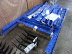 LIGHT DUTY BLUE PALLET RACK STYLE METAL SHELVING 6.5' X 4' - DAMAGED