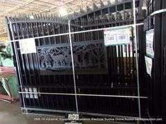 KJ ALL METAL K0720 HEAVY DUTY BLACK POWDER COATED METAL FARM DECORATIVE GATE- DEER MOTIF, 7' X 20'