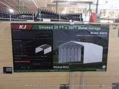 KJ ALL METAL K2030 20' X 30' COVERED METAL GARAGE/CARPORT - WHITE