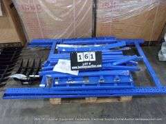 LIGHT DUTY BLUE PALLET RACK STYLE METAL SHELVING 6.5' X 4' - DAMAGED