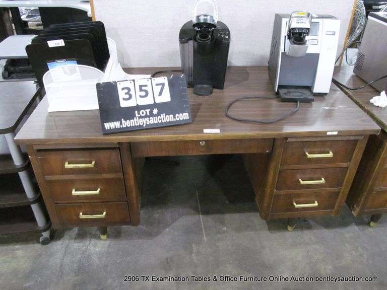 OFFICE WOODEN DESK, 6 DRAWER, 60" X 30" X 30"