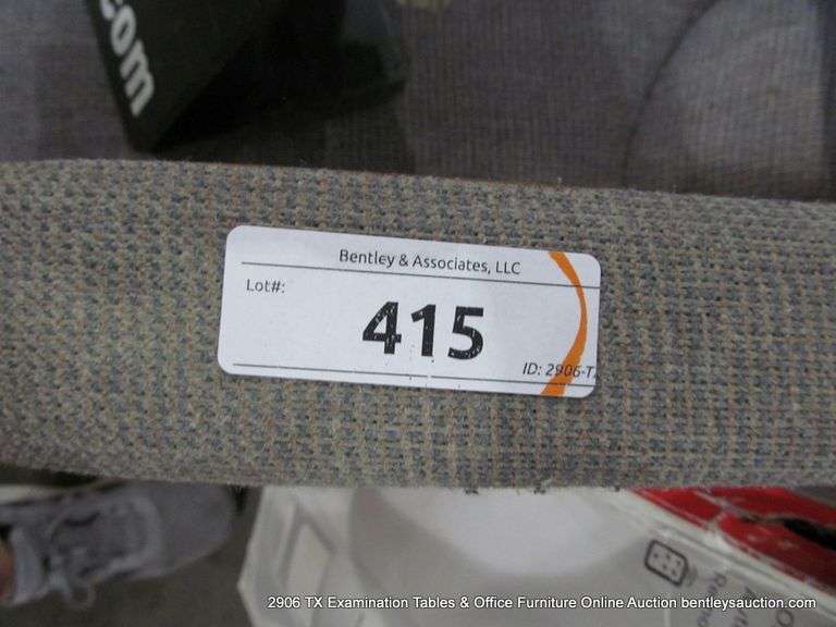 BLUE CUSHIONED VINTAGE WOODEN OFFICE ROLLING CHAIR