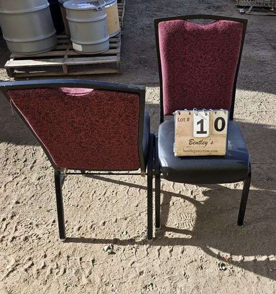 BERTOLINI METAL FRAME STACKABLE BANQUET CHAIRS - RED (24X MONEY)