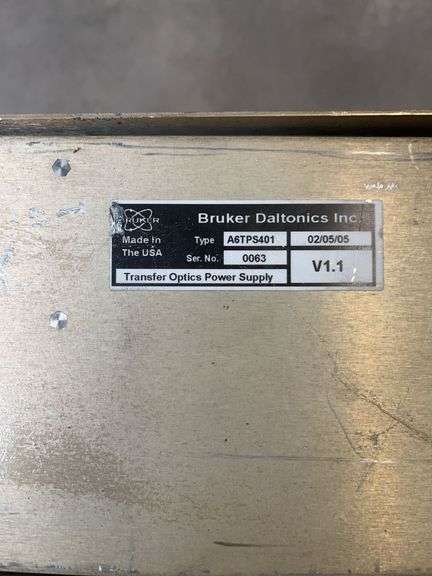 BRUKER A6TPS401 TRANSFER OPTICS POWER SUPPLY