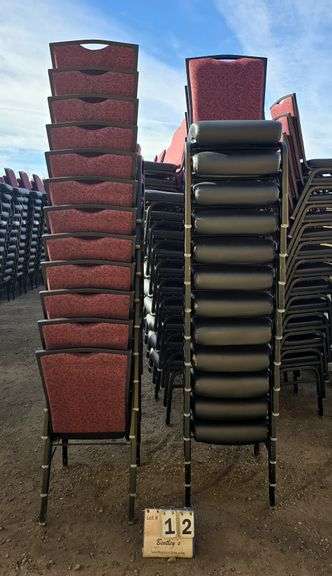 BERTOLINI METAL FRAME STACKABLE BANQUET CHAIRS - RED (24X MONEY)