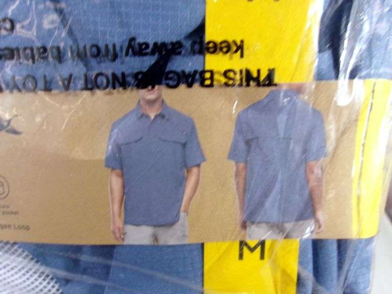 EDDIE BAUER WOVEN TECH SHIRT, SIZE M