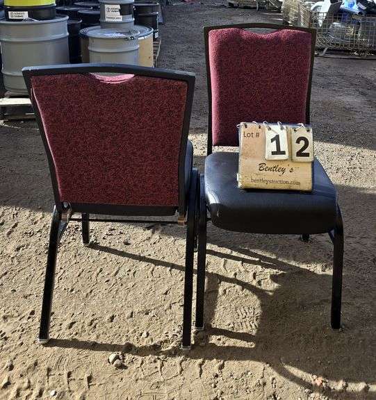 BERTOLINI METAL FRAME STACKABLE BANQUET CHAIRS - RED (24X MONEY)