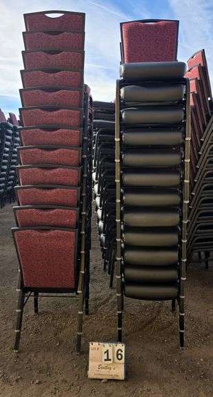 BERTOLINI METAL FRAME STACKABLE BANQUET CHAIRS - RED (24X MONEY)
