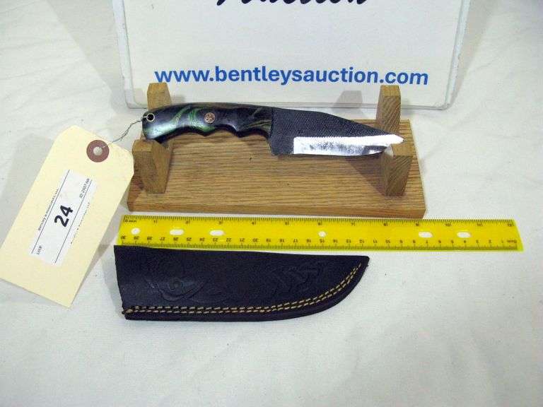 FIXED BLADE 8" TOTAL LENGTH W/ SHEATH - MULTICOLORED HANDLE