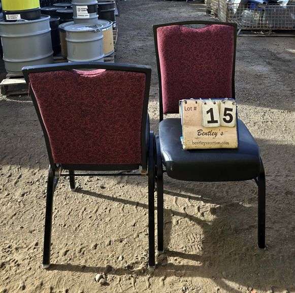 BERTOLINI METAL FRAME STACKABLE BANQUET CHAIRS - RED (24X MONEY)