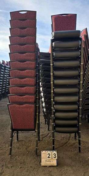 BERTOLINI METAL FRAME STACKABLE BANQUET CHAIRS - RED (24X MONEY)