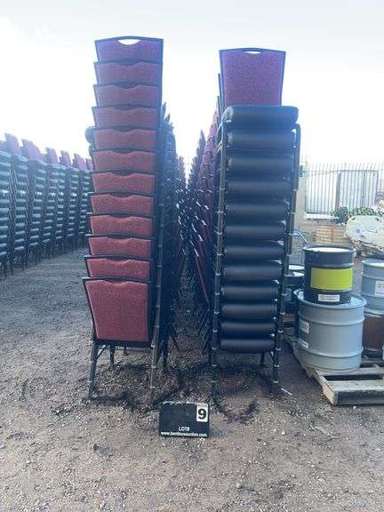 BERTOLINI METAL FRAME STACKABLE BANQUET CHAIRS - RED (24X MONEY)