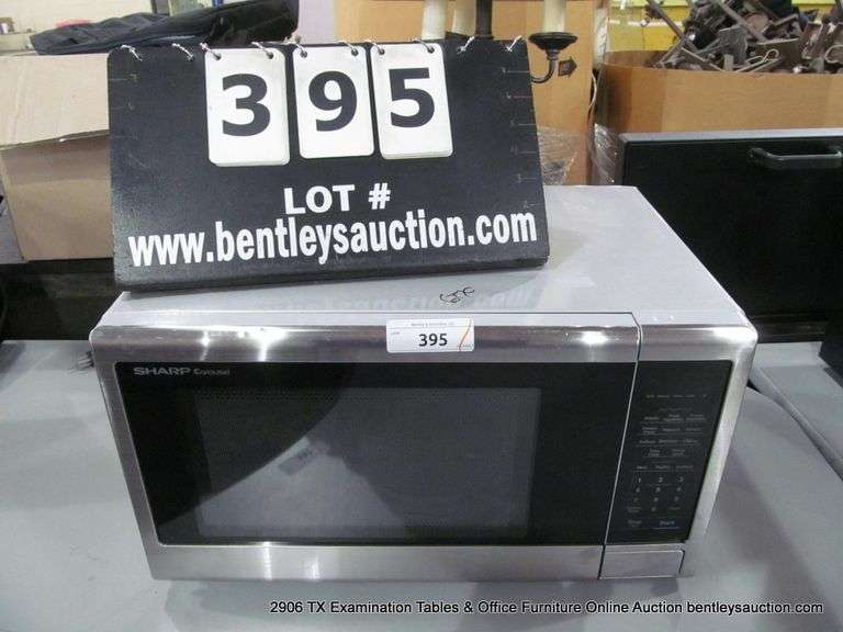 SHARP CAROUSEL STAINLESS STEEL MICROWAVE, MODEL: SMC1132CS (MISSING RUBBER FOOT)