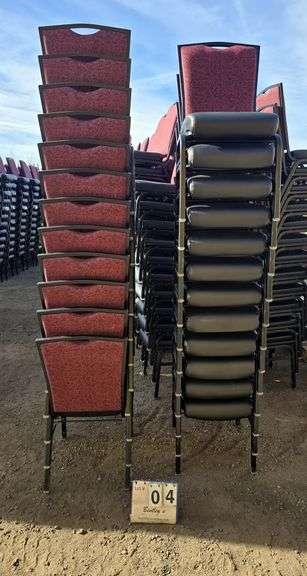 BERTOLINI METAL FRAME STACKABLE BANQUET CHAIRS - RED (24X MONEY)