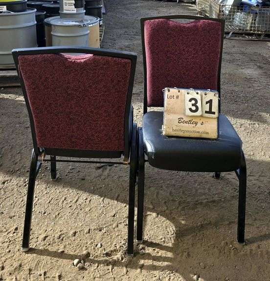 BERTOLINI METAL FRAME STACKABLE BANQUET CHAIRS - RED (24X MONEY)
