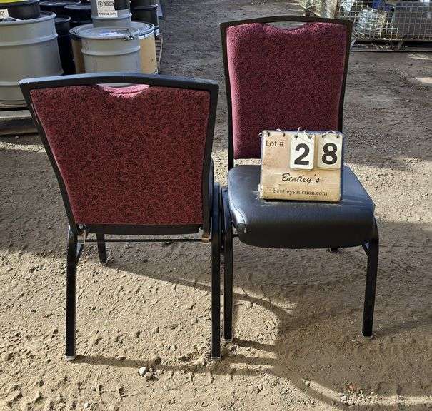 BERTOLINI METAL FRAME STACKABLE BANQUET CHAIRS - RED (24X MONEY)