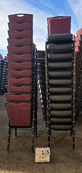 BERTOLINI METAL FRAME STACKABLE BANQUET CHAIRS - RED (24X MONEY)