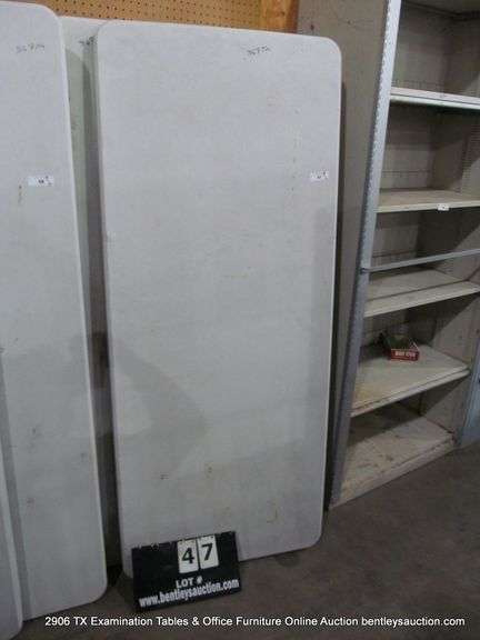 WHITE POLY FOLDING TABLE, 72" X 29-1/2"