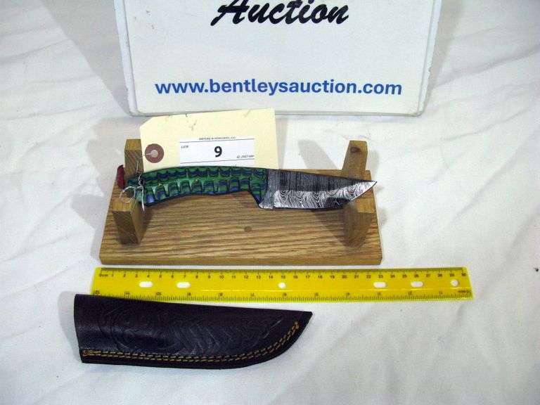 FIXED BLADE 8" TOTAL LENGTH W/ SHEATH - MULTICOLORED HANDLE