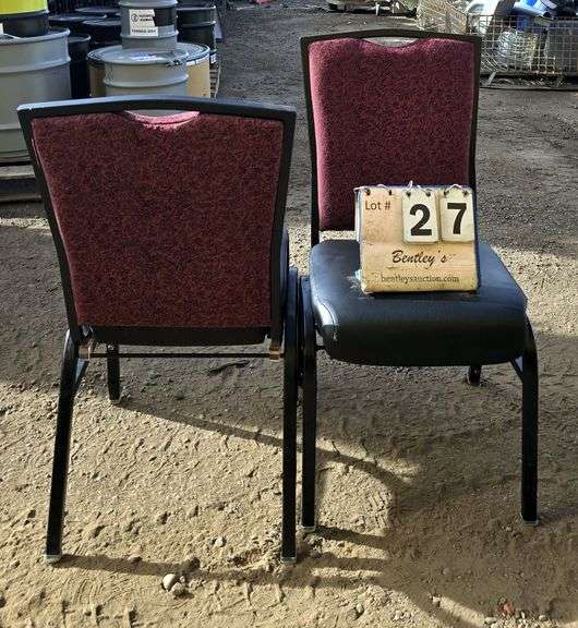 BERTOLINI METAL FRAME STACKABLE BANQUET CHAIRS - RED (24X MONEY)