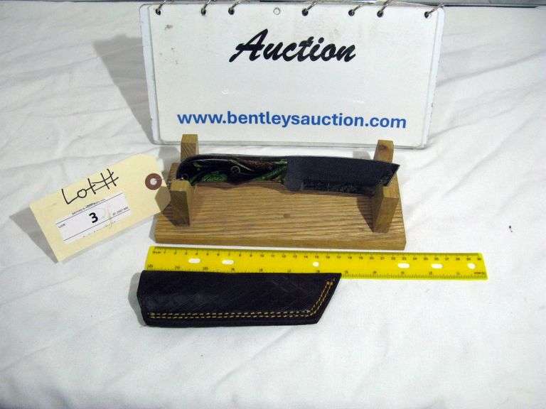 FIXED BLADE 8" TOTAL LENGTH W/ SHEATH - MULTICOLORED HANDLE