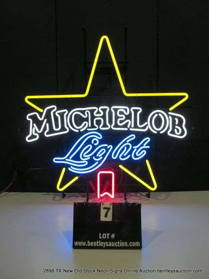 MICHELOB LIGHT RIBBON TEXAS, 34" X 35"