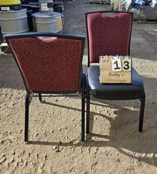 BERTOLINI METAL FRAME STACKABLE BANQUET CHAIRS - RED (24X MONEY)