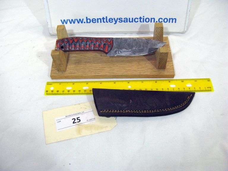 FIXED BLADE 8" TOTAL LENGTH W/ SHEATH - MULTICOLORED HANDLE