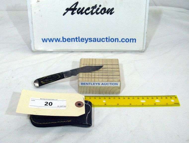 FOLDING KNIFE 6" W/ SHEATH - MULTICOLORED HANDLE