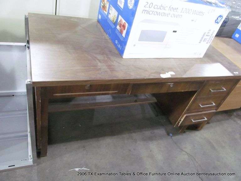 INDIANA WOODEN DESK, 4 DRAWER, 60" X 30" X 30"