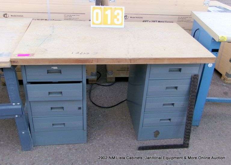 8-DRAWER WOOD TOP WORKBENCH/TABLE, 31" X 30" X 50"