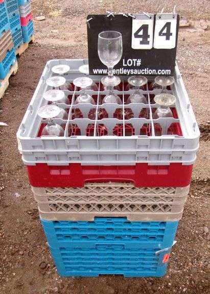 STACK OF 4 CARLISLE OPTICLEAN GLASS RACKS W/ GLASS CUPS - Bentley ...