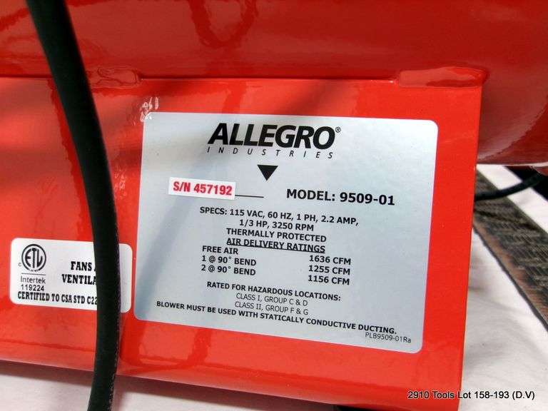 ALLEGRO 12" AXIAL METAL BLOWER DESIGNED FOR INDUSTRIAL VENTILATION