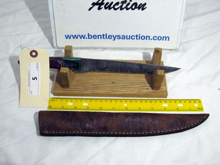 FIXED BLADE 13" TOTAL LENGTH W/ SHEATH - MULTICOLORED HANDLE