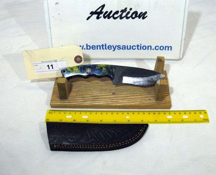 FIXED BLADE 8" TOTAL LENGTH W/ SHEATH - MULTICOLORED HANDLE