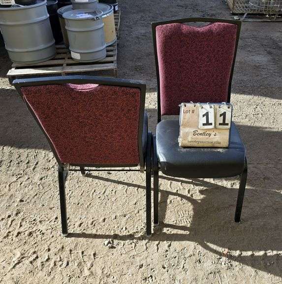 BERTOLINI METAL FRAME STACKABLE BANQUET CHAIRS - RED (24X MONEY)