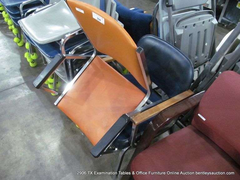 LOT 2 METAL FRAMED UPHOLSTERED SIDE CHAIRS