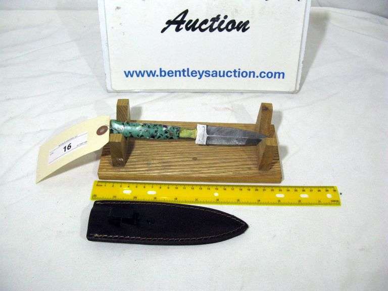 FIXED BLADE 8" TOTAL LENGTH W/ SHEATH - MULTICOLORED HANDLE