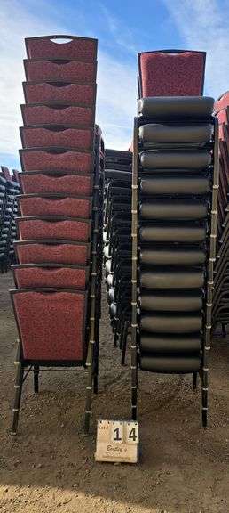 BERTOLINI METAL FRAME STACKABLE BANQUET CHAIRS - RED (24X MONEY)