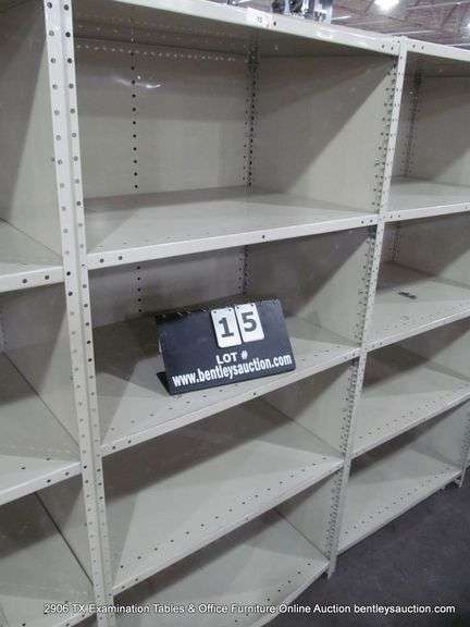 REPUBLIC 36" X 24" X 73" TAN PAINTED UPRIGHT STEEL COMMERCIAL SHELVING - 5 PANELS - BOTTOM PANEL BEN