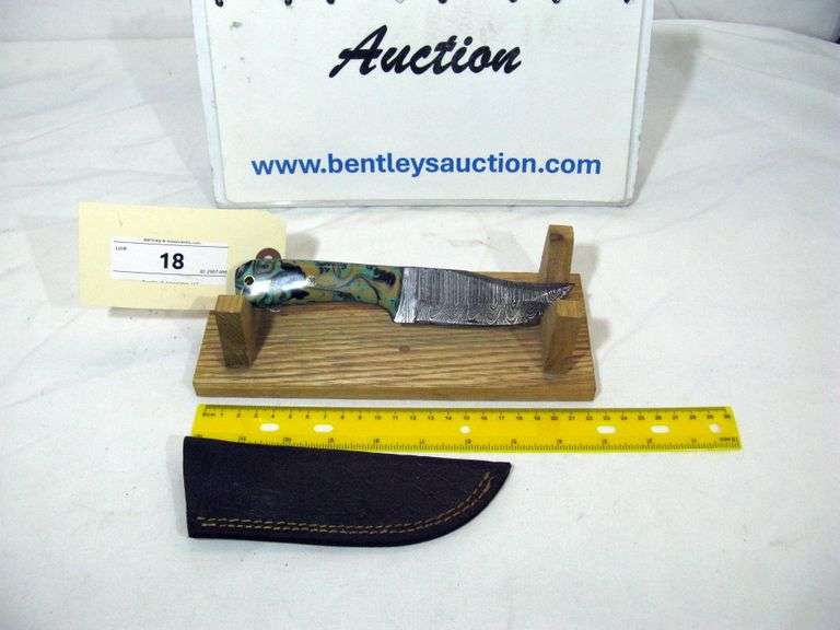 FIXED BLADE 7-1/2" TOTAL LENGTH W/ SHEATH - MULTICOLORED HANDLE