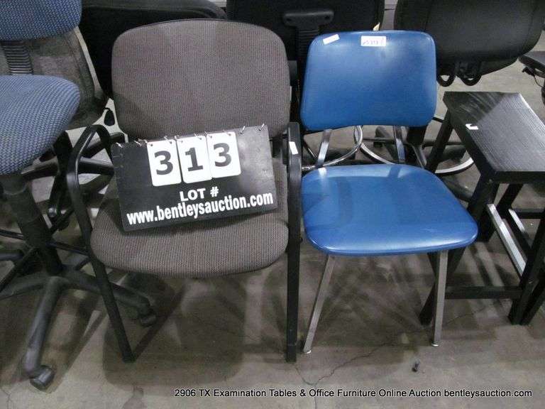 LOT 2: GREY & BLUE UPHOLSTERED SIDE CHAIRS