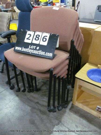 6 - ROLLING CHAIRS W/ PATTERNED UPHOLSTERY, 6 X MONEY