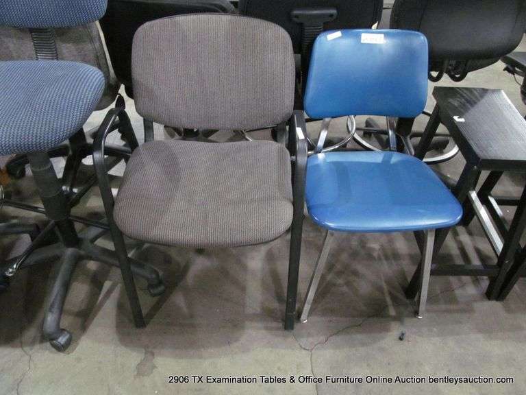 LOT 2: GREY & BLUE UPHOLSTERED SIDE CHAIRS